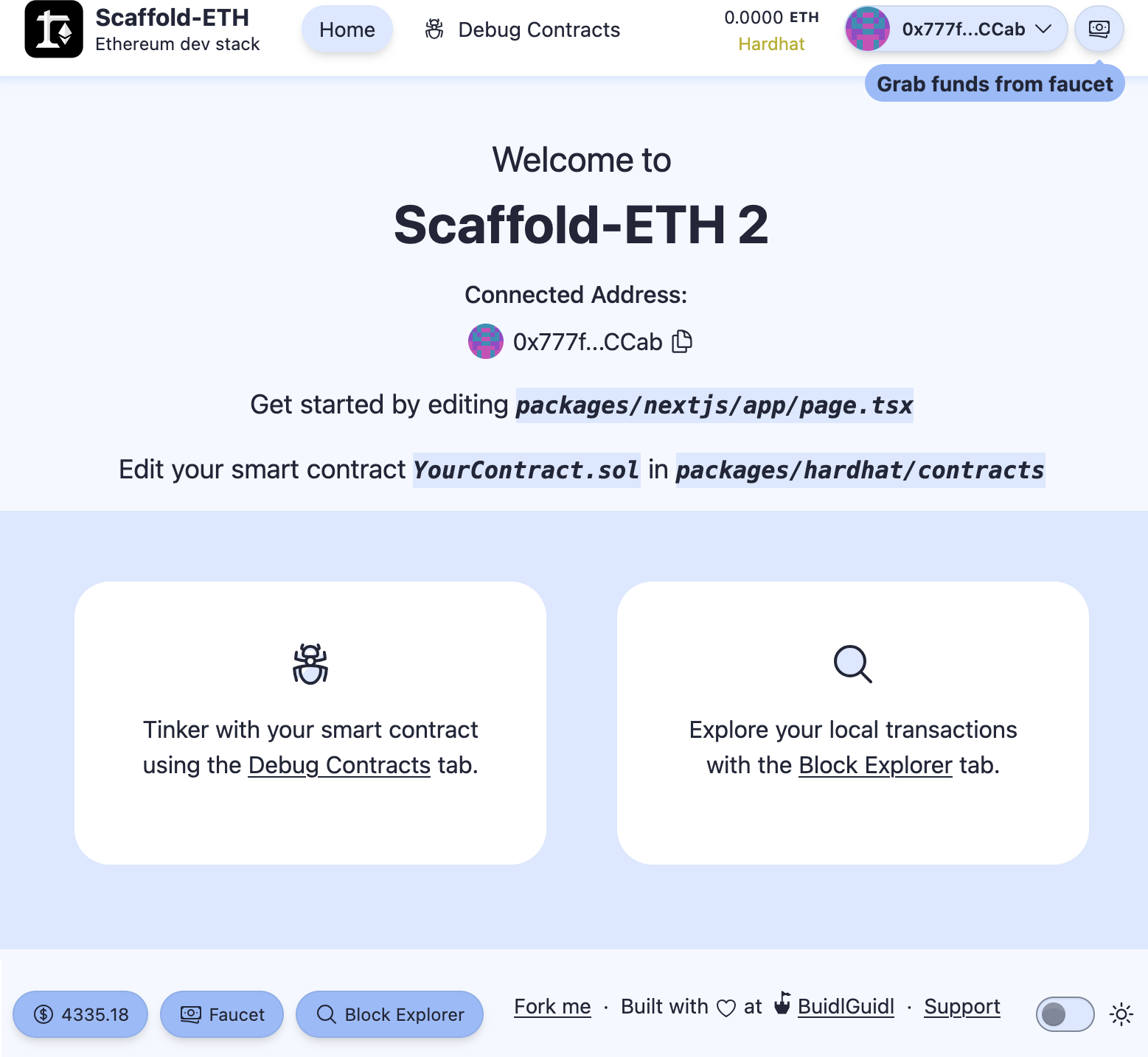 Scaffold-ETH frontend
