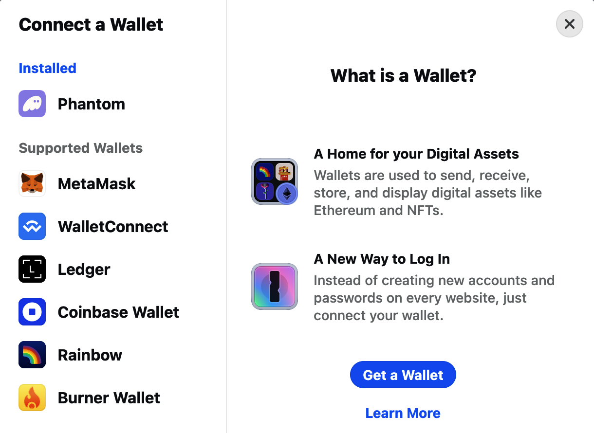Choose wallet