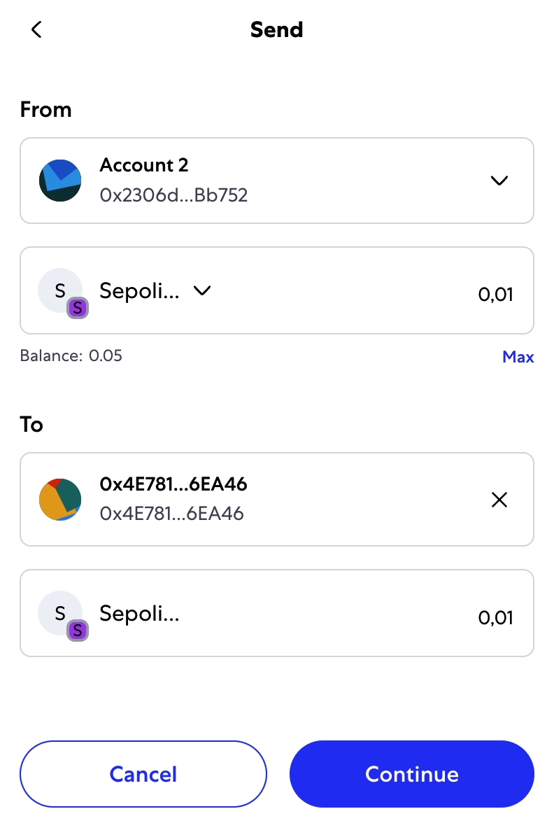 Sending 0.01 ether to the contract address